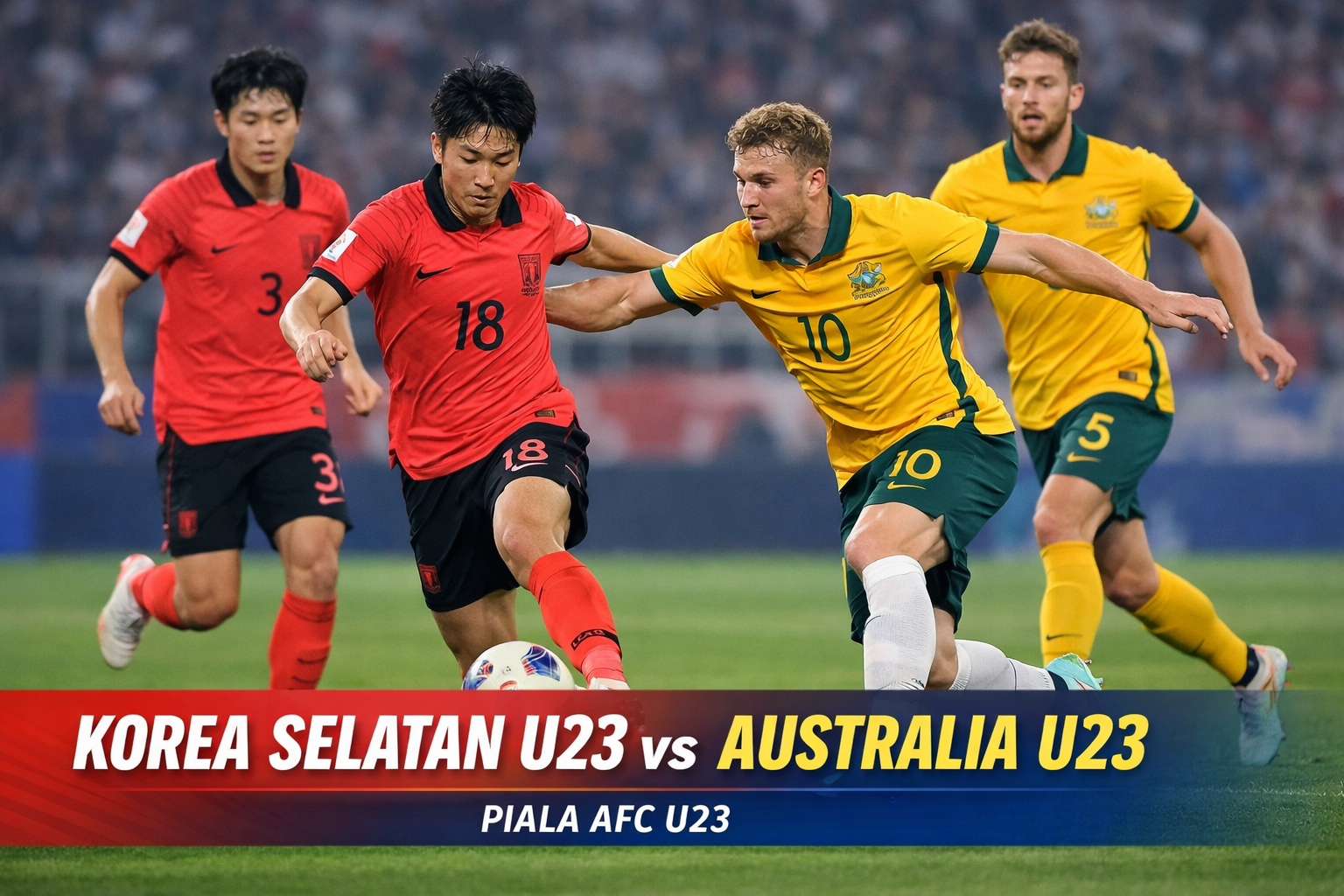 HelloTV Live Korea Selatan U23 vs Australia U23 Piala AFC U23 Malam Ini 22.30 WIB: Prediksi Skor & Streaming Update