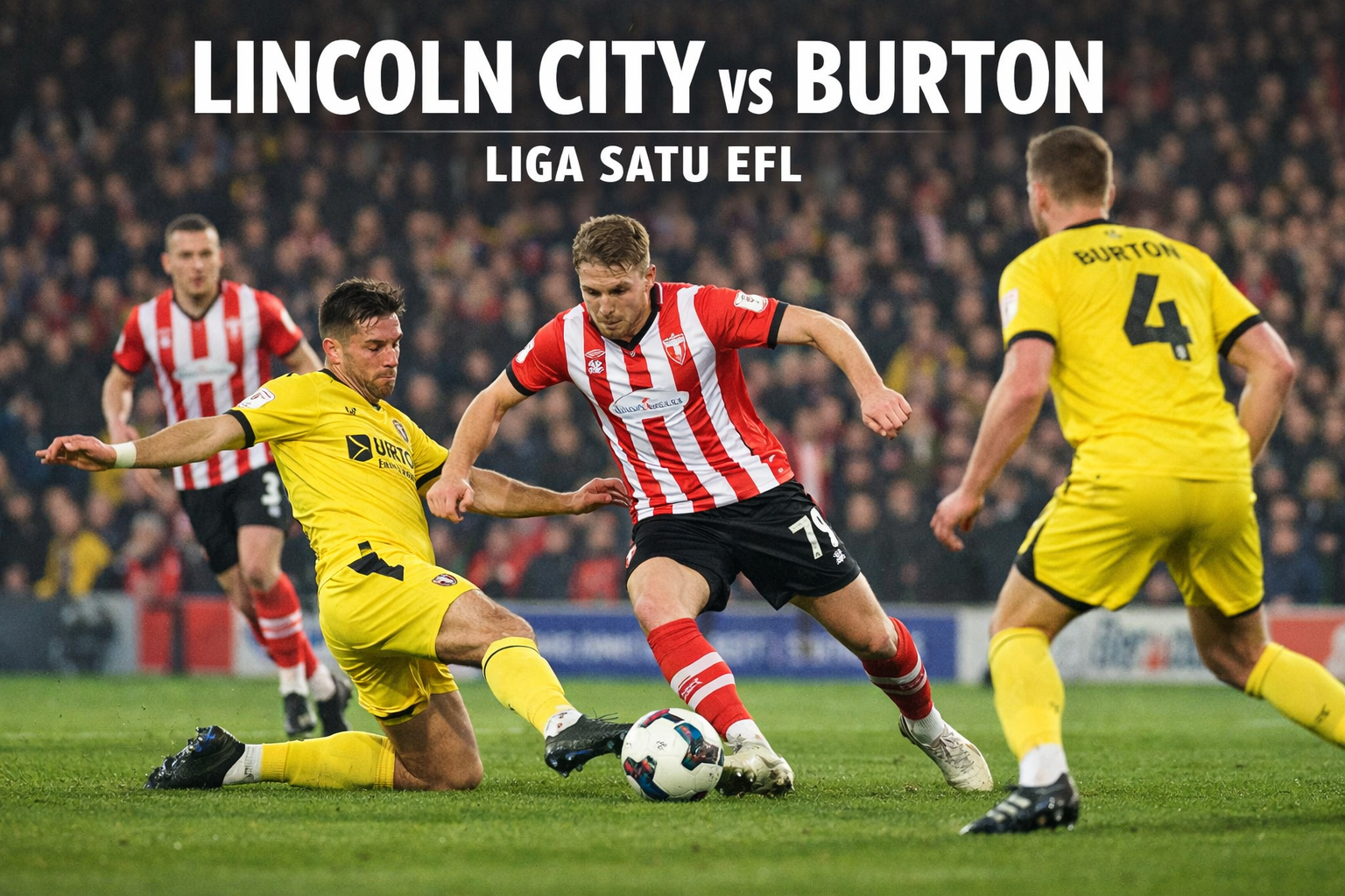 HelloTV Rekap Lincoln City vs Burton Albion Tadi Malam: Skor 2-1 dan Moylan Jadi Penentu di EFL League One