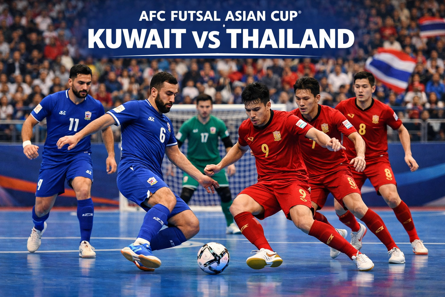 HelloTV Siarkan AFC Futsal Asian Cup: Kuwait vs Thailand Sore Ini Jam 17.00 WIB. Jangan Lewatkan!