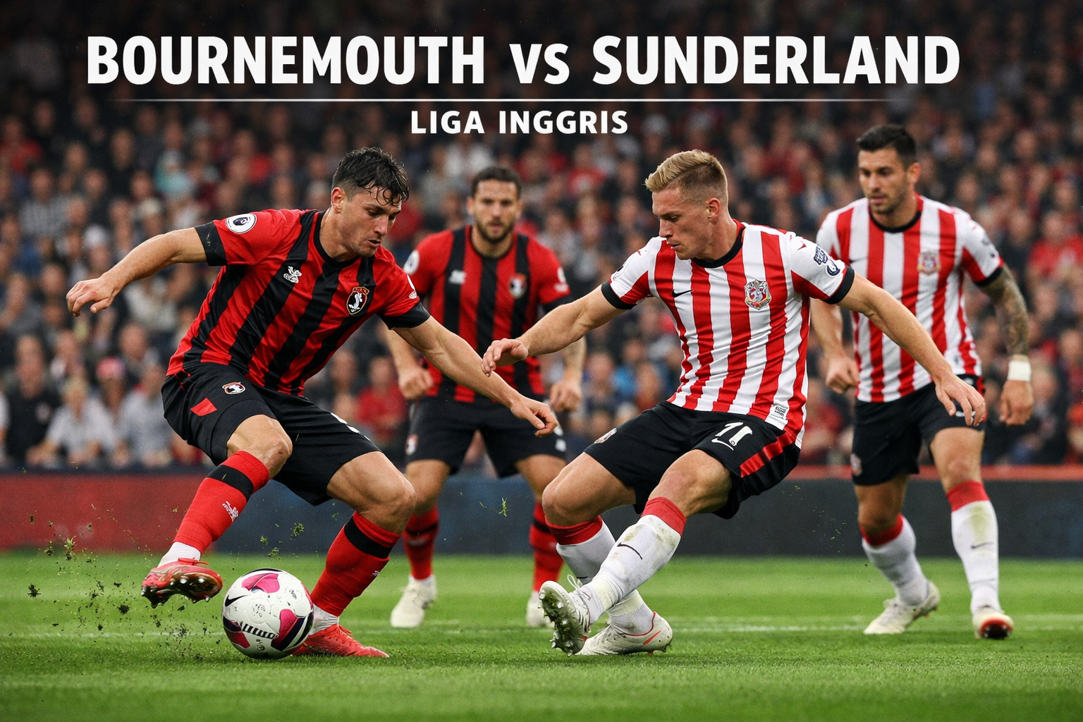 Bournemouth vs Sunderland Liga Inggris Malam Ini 19.30 WIB Live Streaming Seru di HelloTV